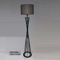 35 - DD12 ĐEN: Đèn cây đứng đầu giường/ bàn - KT: Ø250mm x H1600mm - Bóng đèn E27 x 1 bóng