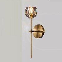35 - VK105: Đèn gắn tường Thân đèn hợp kim xi, chao thủy tinh - KT: Ø120mm x H600mm - Bóng đèn LED G9 x 1 bóng