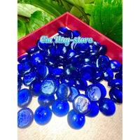 350g Sỏi Thuỷ Tinh Xanh Dương Trang Trí Hồ Cá - Tiểu Cảnh Trang Trí Bể Cá [SỎI THUỶ TINH XANH DƯƠNG ĐẬM]
