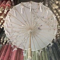 [3510 Lời khen ngợi của mọi người] Ô dù giấy dầu Phong cách cổ xưa Hanfu Ô dù múa Tua Rua Dù cánh hoa In hình Ô trang trí Đạo cụ ảnh Sàn Catwalk Ô cổ điển WTT2025.331