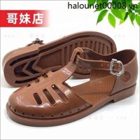 3547 Giày Sandal Nam Cựu Chiến Binh Retro Giải Phóng Giày Cao Su Chiến Trường Nhựa Việt Nam Mùa Hè Lợn Lồng Giày Baotou
