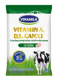 (357) VINAMILK sữa tươi có đường bịch 220ml - Bịch