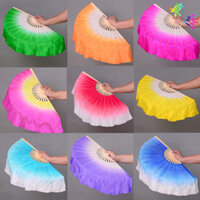 [3575 Đánh Giá Tích Cực] Quạt Múa Lụa Quạt Yangko Quạt Hai Mặt Quạt Jiaozhou Quạt Múa Quạt Múa Vuông Màu Chuyển Sắc