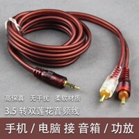 3.5mm đến Đôi Lotus RCA Một Điểm Hai Cáp Âm Thanh Điện Thoại Di Động Kết Nối Máy Tính Trạm Trộn Bộ Khuếch Đại Công Suất Loa Kết Nối Cáp