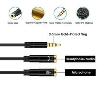 3.5mm Jack Audio Splitter Cable 2 In 1 Extension Audio Female Adapter Splitter 1 Cable Y to Mic Headset AUX Cable Male Stereo 2 P2F5