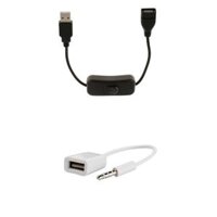 3.5mm Male AUX Audio Plug Jack to USB 2.0 Female Converter Cable for CarUSB A