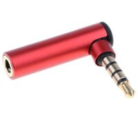 3.5mm Male to Female 90 Degree  Adapter Audio Mic Jack - Red