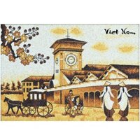 [35x50] Bộ nguyên liệu tranh gạo Chợ Bến Thành