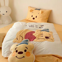 [36 màu] Bộ Chăn Ga Gối Cotton Disney [Đệm >15cm nhắn shop]