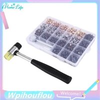 360 Bộ Đinh Tán Da 4 Màu Mũ Đôi Đinh Tán Hình Ống 4 Chiếc Cho DIY Da Thủ Công Quần Áo Giày Trang Trí Và Sửa Chữa