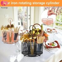 360° Dụng Cụ Xoay Caddy 4 Ngăn Kim Loại Dụng Cụ Tổ Chức Có Tay Cầm 6.3 × 6.3 × 11 Inch Dụng Cụ Nhà Bếp Caddy Đa Năng Dao Kéo Bảo Quản Di Động SHOPSKC0726