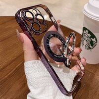 360° Ôp Điện Thoại Trong Suốt Kèm Giá Đỡ Nhẫn Từ Tính Cho iphone 11 12 13 14 15 pro max 15 Ốp
