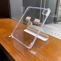 360° Xoay crystal clear acrylic case cho ipad 9.7 2018 2017 mini 6 10th 10.9 pro11 2022 2021 9.7 air 2 1 3 pro 10.5 10.2 9th 8th 7th nắp đế trong suốt hoàn toàn có khe cắm bút