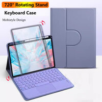 360° Xoay Flip Stand Case cho IPad Pro 11 2024 5th Gen 10th 10.9 2022 Air 5 4 3 2 1 9.7 2017 2018 5th 6th 10.2 9th 8th 7th Gen Trackpad Bàn phím có khe cắm bút