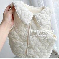 361:B7 Áo gile phao lót lông phong cách hàn quốc dày ấm cao cấp cho bé gái