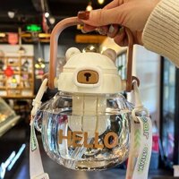 3638 Người Bộ Sưu Tập Dễ Thương Bụng Lớn Giá Trị Cao Ống Hút Dung Tích Lớn Bé Gái Cốc Nước Học Sinh Di Động Học Cốc Nhựa Trẻ Em Bình Nước 4.1.5