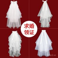[3640 Người Đã Thu Thập] Mạng Che Mặt Trắng cho Đăng Ký Hôn Nhân, Cầu Hôn, Đính Hôn, Đám Cưới, Váy Cưới Chính Của Cô Dâu, Váy Cưới Nhẹ Dành Cho Phụ Nữ, Phong Cách Pháp, Cảm Nhận Cao Cấp Dành Cho Các Cô Gái
