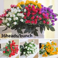 36Heads Decorative DIY Craft Home Decor Blooming Handmade Wedding Decoration Artificial Flowers Bridal Bouquet Small Bud Rose