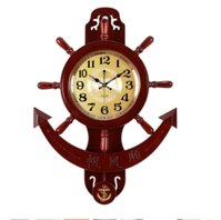 370 - Đồng hồ treo tường bằng gỗ nguyên khối hình mỏ neo