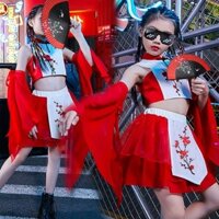 3709 Người Trẻ Em Trình Diễn Trang Phục Bé Gái Hip-Hop Phù Hợp Với Đường Phố Khiêu Vũ Quốc Gia Hợp Thời Trang Trang Retro Phong Cách Trung Hoa Sườn Xám Thời Trang Sàn Catwalk Jazz Khiêu Vũ 2.18