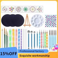 38 Cái Mandala Dotting Dụng Cụ Bộ Tranh - Dot Paint Stencils Tool Set Art Craft Supplies Set Khay Brush Pen