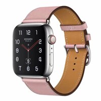 【38/40mm & 42/44mm】Pink Herma Single-Loop Leather Strap for Apple Watch Series 1234 Trend Fashion