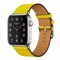 【38/40mm & 42/44mm】Yellow Herma Single-Loop Leather Strap for Apple Watch Series 1234 Trend Fashion