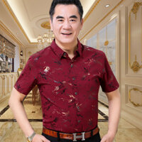 3876 Bộ Sưu Tập Người 2021 Người Cao Tuổi Trung Niên Nam Benming Năm Đỏ Tham Gia Đám Cưới Cha Bố Đầm Áo Sơ Mi Tay Ngắn