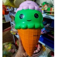 [38CM-ĐẠI KHỔNG LỒ] Squishy kem ốc quế MÀU XANH CỐM khổng lồ cực đại 38cm
