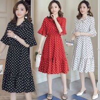 [38kg-120kg] Đầm bigsize. Đầm suông chấm bi suông đai rời MS62. Inbox để được shop tư vấn size