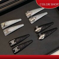 390 Kẹp Tóc Tam Giác Bạc Đen Phong Cách Mới