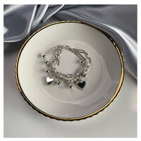 [3928 Mua lại] Vòng tay hai lớp hình gấu tình yêu mát mẻ phong cách cổ điển phong cách mát mẻ dành cho nữ sinh viên bạn gái Mori Series Trang sức cặp đôi phù hợp 3.28