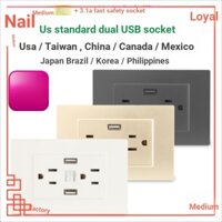 3a Điện Thoại Di Động Sạc Nhanh Tiêu Chuẩn Mỹ Với Bảng Điều Khiển USB Loại 118 Mỹ Tiêu Chuẩn Mỹ Đài Loan Nhật Bản Ổ Cắm Điện Chất Lượng Cao