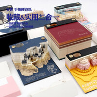 3d Ba Chiều Giấy Khắc Notepad Phong Cách Kiến Trúc Tay Xé ins Quà Tặng Phong Cách Trung Hoa Tự Làm Lịch Handmade Trang Trí Máy Tính Để Bàn