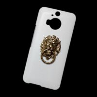 3D Bronze Lion Head Ring Stand Holder Back Hard Case Cover for HTC One M9 Plus