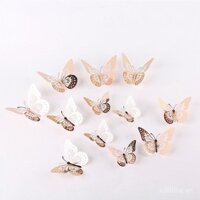 3D Bướm rỗng giả kim loại trang trí tường cho phòng khách, nhãn dán trang trí bướm 3D