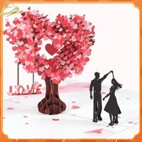 3d Cây Hình Trái Tim Thiệp Valentine Duo Dance Stereo Thiệp Chúc Mừng Cặp Đôi Thiệp Quà Tặng Thiệp Cưới Lời Mời
