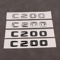 3D Chrome Đen ABS Logo Miếng Dán C200 Quốc Huy Chữ C200 W204 W205 W206 Xe Phía Sau Thân Huy Hiệu Cho Xe Mercedes Benz tùy Chỉnh Keo Dán