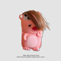 3d Cover Cho iPhone 16 15 14 13 12 11 Pro Max Phim Hoạt Hình Ngộ nghĩnh Nổ Hải Ly Silicon Mềm Bao Da