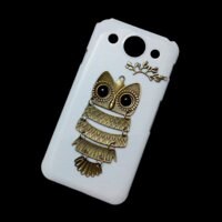 3D Cute Retro Metal Owl Branch Back Hard Case Cover for LG Optimus G Pro F240K