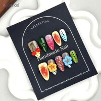 3d Hạnh Nhân Quyến Rũ Bấm Móng Tay Có Hoa Lớn Trang Trí Móng Tay Giả Móng Tay Nhân Tạo