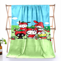 3d Hello Kitty Chăn Siêu Mềm Flannel Mềm Mại Sang Trọng Ấm Áp Di Động Sofa Giường Chăn