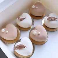 3d Hình Trái Tim Bánh Mousse Món Tráng Miệng Nướng Chảo Mini Muffin Thạch Fondant Khuôn Nướng