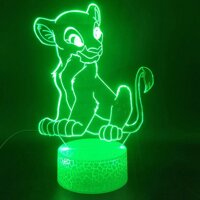3D Illusion Lamp Led Night Light Cartoon Animal The Lion King Nala Bright Base Touch Sensor Multi-Color with Remote USB Party Home Holiday Gifts