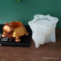 3D Nụ cười Rùa Nhỏ Chậu hoa mọng nước khuôn silicon tự làm mô hình động vật mô phỏng thạch cao xi măng chậu cây