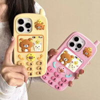 3d Retro Cổ Điển Hình Điện Thoại Di Động Ốp Lưng Cho iPhone16 15 14 13 12 Pro Max Rilakkuma Vỏ Mềm Sáng Tạo Vỏ