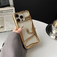 3d Rỗng Rắn Mờ Mạ Điện Ốp Lưng Điện Thoại iPhone 16 Pro Max 11 12 13 14 15 Mạ Mềm TPU Chống Sốc