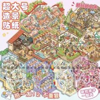 3d stickers Còn hàng [1419 cái bán chạy trong 3 ngày] Miếng dán cảnh lớn Mới Xếp chồng lên nhau, miếng dán Cảnh thu nhỏ, giải nén cabin ba chiều, miếng dán tự làm thủ công, Miếng dán 3D