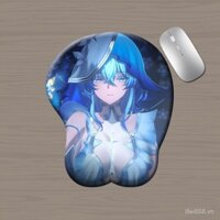 3D Tấm lót chuột silicone hỗ trợ cổ tay, phong cách game anime cô gái cấm đoán, Genshin Impact, Honkai Impact, Azur Lane