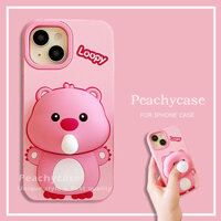 3d Vui Nhộn Giải Nén Pinch Thổi Bong Bóng Beaver Loopy Chân Đế Ốp lưng Tương Thích Cho iPhone 15 14 13 12 Pro Max 11 Ốp Lưng Silicon Chống Rơi Vỏ